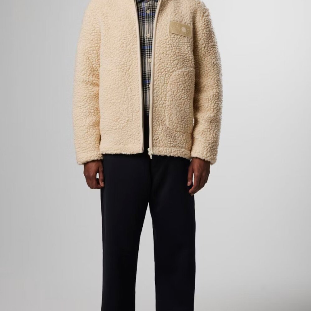 NN.07 Morten Fleece Hybrid Mens Ivory Wool Blend Jacket Coat